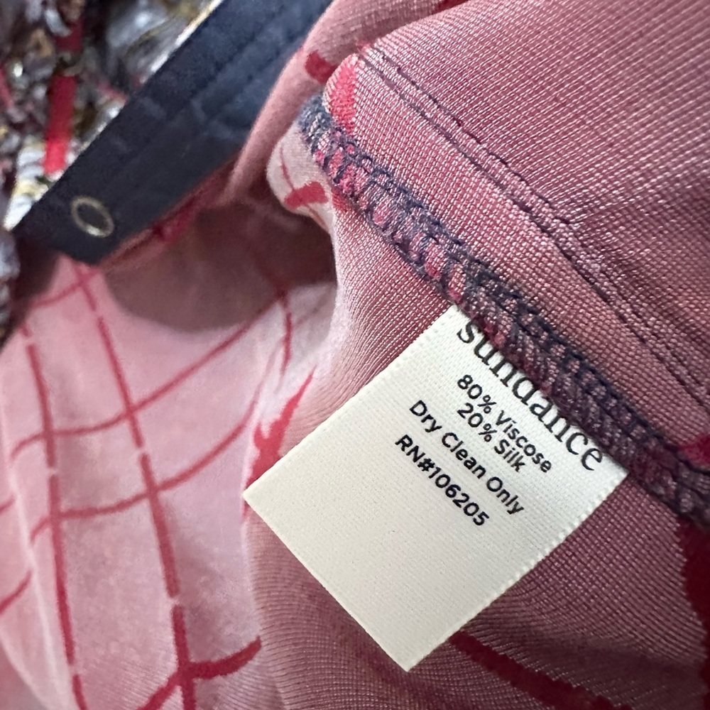 Sundance Gretel Plaid Velvet Ruffle Blouse Top large silk blend - Picture 3 of 4
